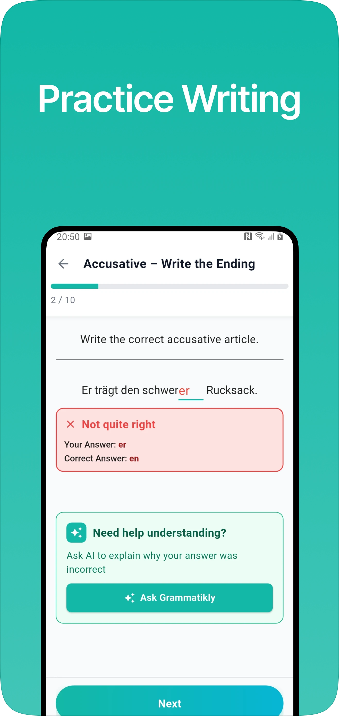 Learn German Grammar A1-B2 screenshot