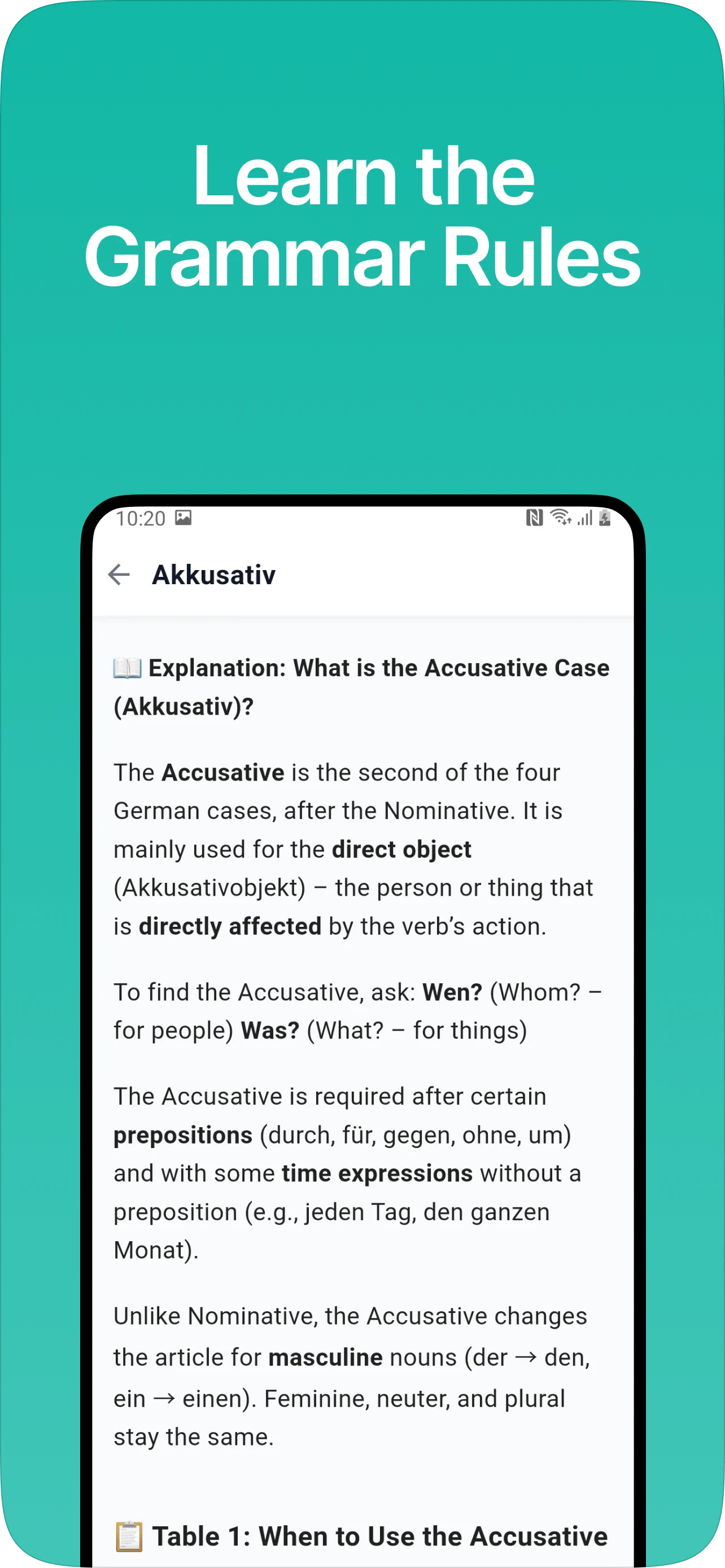 Learn German Grammar A1-B2 screenshot