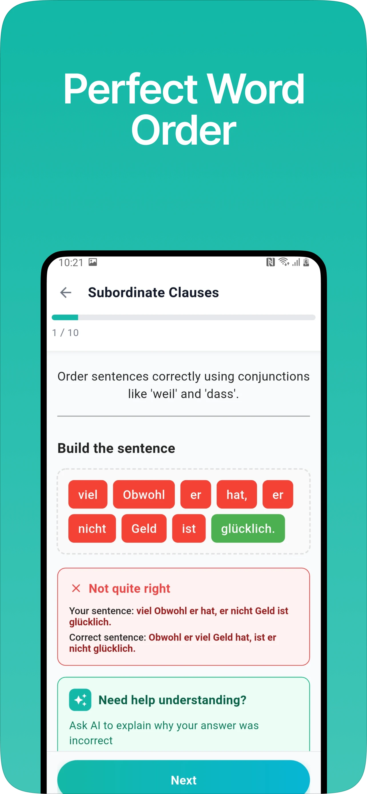 Learn German Grammar A1-B2 screenshot
